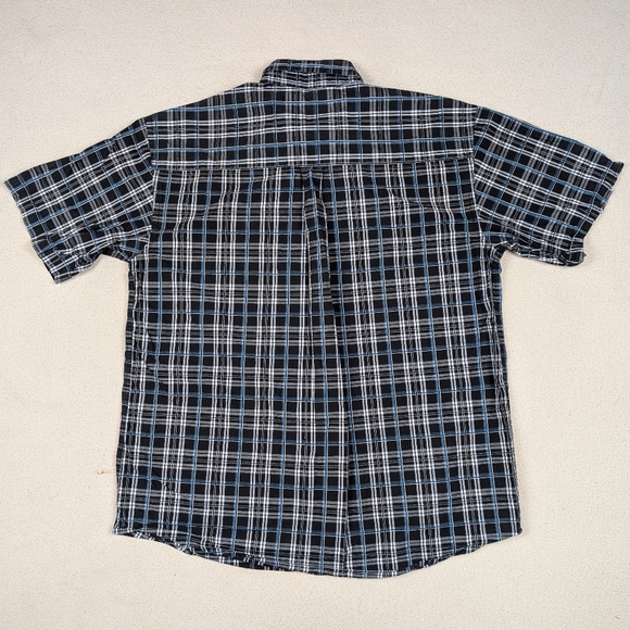 Wrangler George Strait Short Sleeve Button Up Shirt Men's XL Black/Blue/Grey - Picture 8 of 14